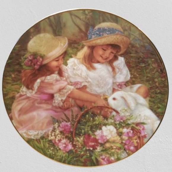 Sandra Kuck Collectors Plate - "Easter Morning Visitor" - Hearts and Flowers - Picture 1 of 1